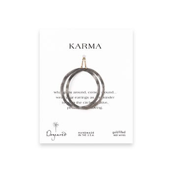 small karma charcoal textured hoop earrings