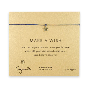 make a wish star bracelet on ocean, gold dipped