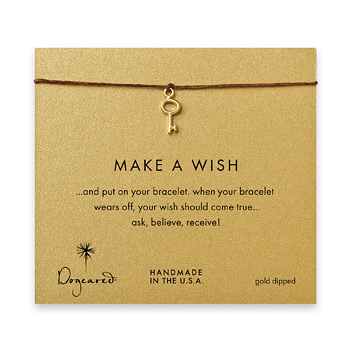 make a wish key bracelet on tobacco, gold dipped
