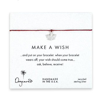 make a wish lotus bracelet on red, sterling silver