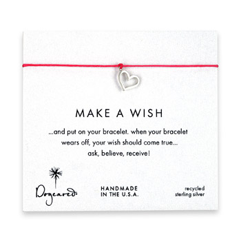 make a wish loving heart bracelet on fuchsia, sterling silver