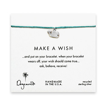 make a wish whale bracelet on turquoise, sterling silver