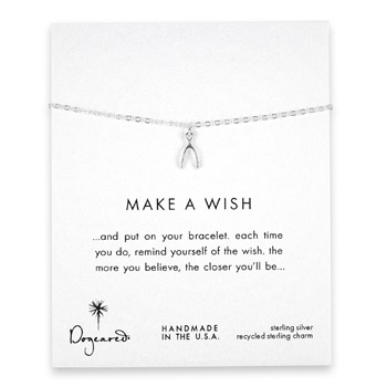 make a wish wishbone sterling silver reminder bracelet