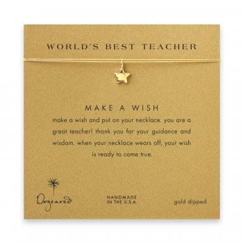 world%27s+best+teacher+star+necklace+on+gold%2C+gold+dipped