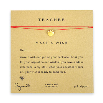 teacher+make+a+wish+necklace+with+gold+dipped+apple+on+red