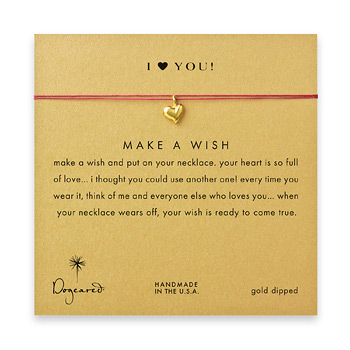 I (heart) you full heart necklace on berry, gold dipped
