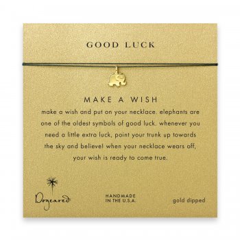 good+luck+elephant+necklace+on+evergreen%2C+gold+dipped