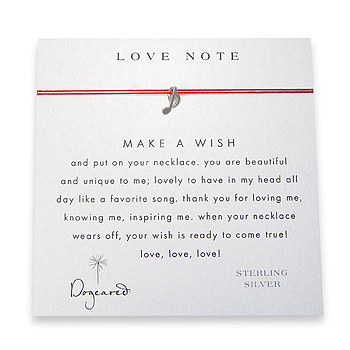 love note make a wish necklace with sterling silver music note on red love note make a wish necklace with sterling silver music note on red
