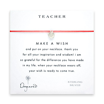 teacher+make+a+wish+necklace+with+sterling+silver+apple+on+red
