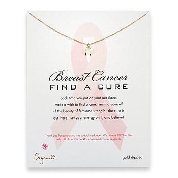 breast cancer find a cure gold dipped reminder necklace with wishbone breast cancer find a cure gold dipped reminder necklace with wishbone