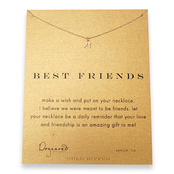 best friends reminder necklace with gold dipped teeny angel wings