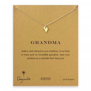 grandma kind heart necklace, gold dipped