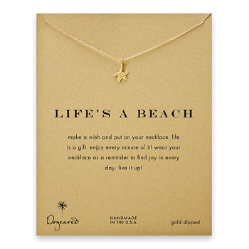 life%27s+a+beach+starfish+necklace%2C+gold+dipped