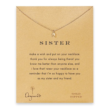 sister reminder necklace with gold dipped teeny angel wings sister reminder necklace with gold dipped teeny angel wings