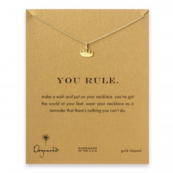 you rule crown necklace, gold dipped