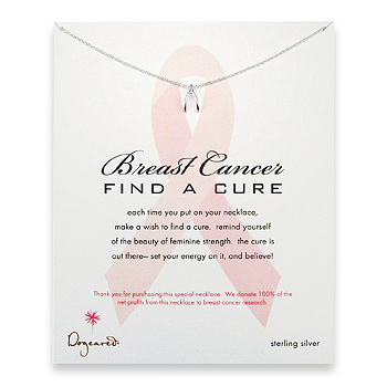 breast cancer find a cure sterling silver reminder necklace with wishbone