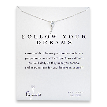 follow your dreams kite necklace, sterling silver