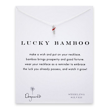 lucky bamboo reminder necklace with sterling silver teeny bamboo