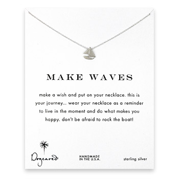 make waves smooth sailboat necklace, sterling silver