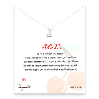 sex reminder necklace with sterling silver cherries