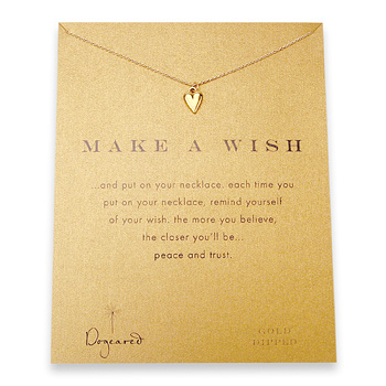 make a wish kind heart gold dipped reminder necklace