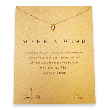 make a wish baby heart gold dipped reminder necklace - 18 inch
