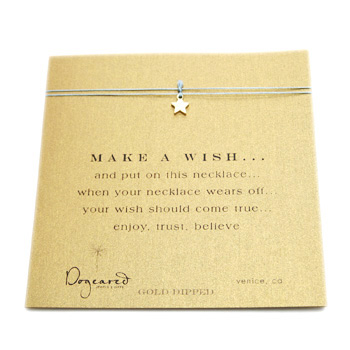 make a wish necklace with gold dipped teeny star on mint