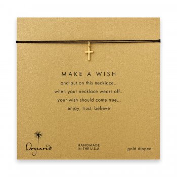 make+a+wish+simple+cross+necklace+on+black%2C+gold+dipped
