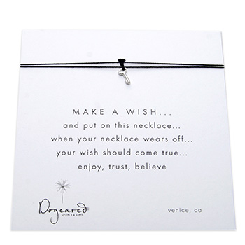 make a wish necklace with sterling silver key on black
