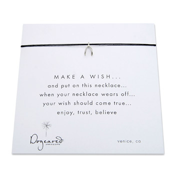 make a wish necklace with sterling silver wishbone on black... the original