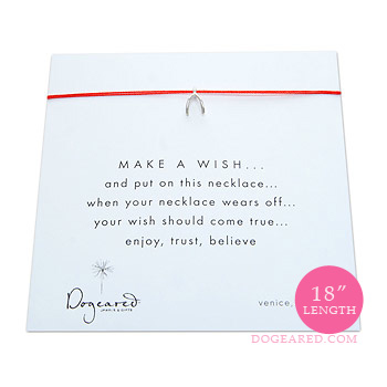 make a wish necklace with sterling silver wishbone on red... the original - 18 inch