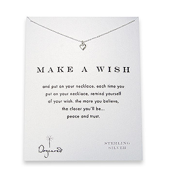 make a wish cupid heart sterling silver reminder necklace