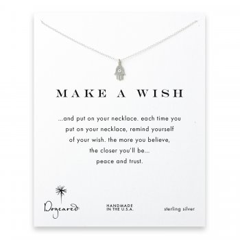 make a wish hamsa necklace, sterling silver