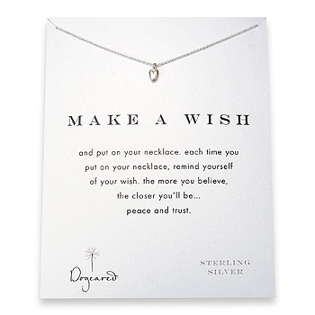 make a wish baby heart sterling silver reminder necklace - 18 inch