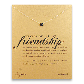 pearls of friendship gold dipped necklace with black pearl