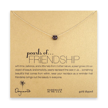pearls of friendship gold dipped necklace with black pearl