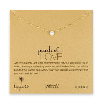 pearl of love white pearl necklace, gold dipped