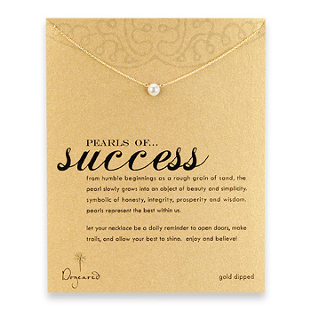 pearls of success gold dipped reminder necklace