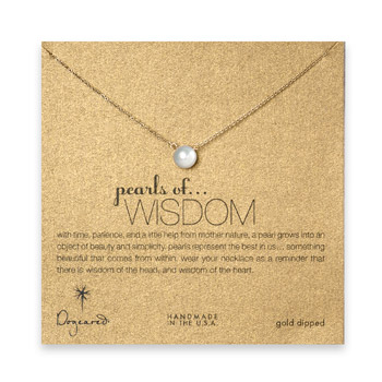 pearls of wisdom gold dipped reminder necklace