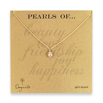 wrapped pink pearl gold dipped reminder necklace