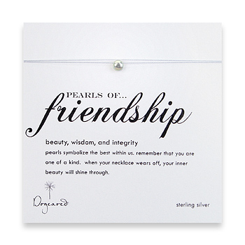 pearls of friendship with gray pearl on silver silk thread