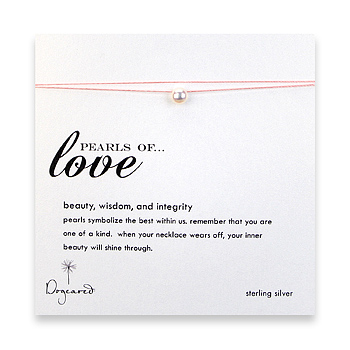 pearls of love on pink silk thread