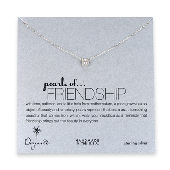 pearls of friendship white pearl necklace, sterling silver