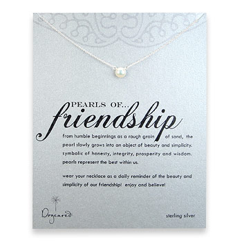 pearls of friendship sterling silver reminder necklace