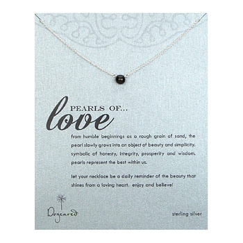 pearls of love sterling silver necklace with black pearl