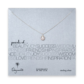 wrapped pink pearl sterling silver reminder necklace