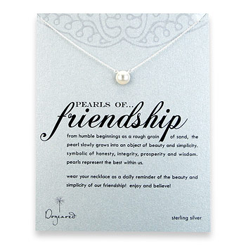 large pearls of friendship sterling silver necklace with white pearl - 18 inch