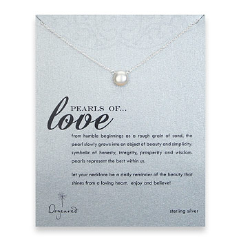 large pearls of love sterling silver necklace with white pearl -18 inch