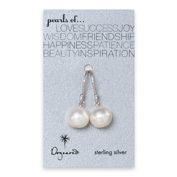 large white pearl earrings, sterling silver