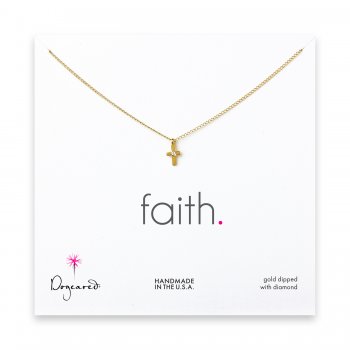 small+diamond+cross+necklace%2C++gold+dipped